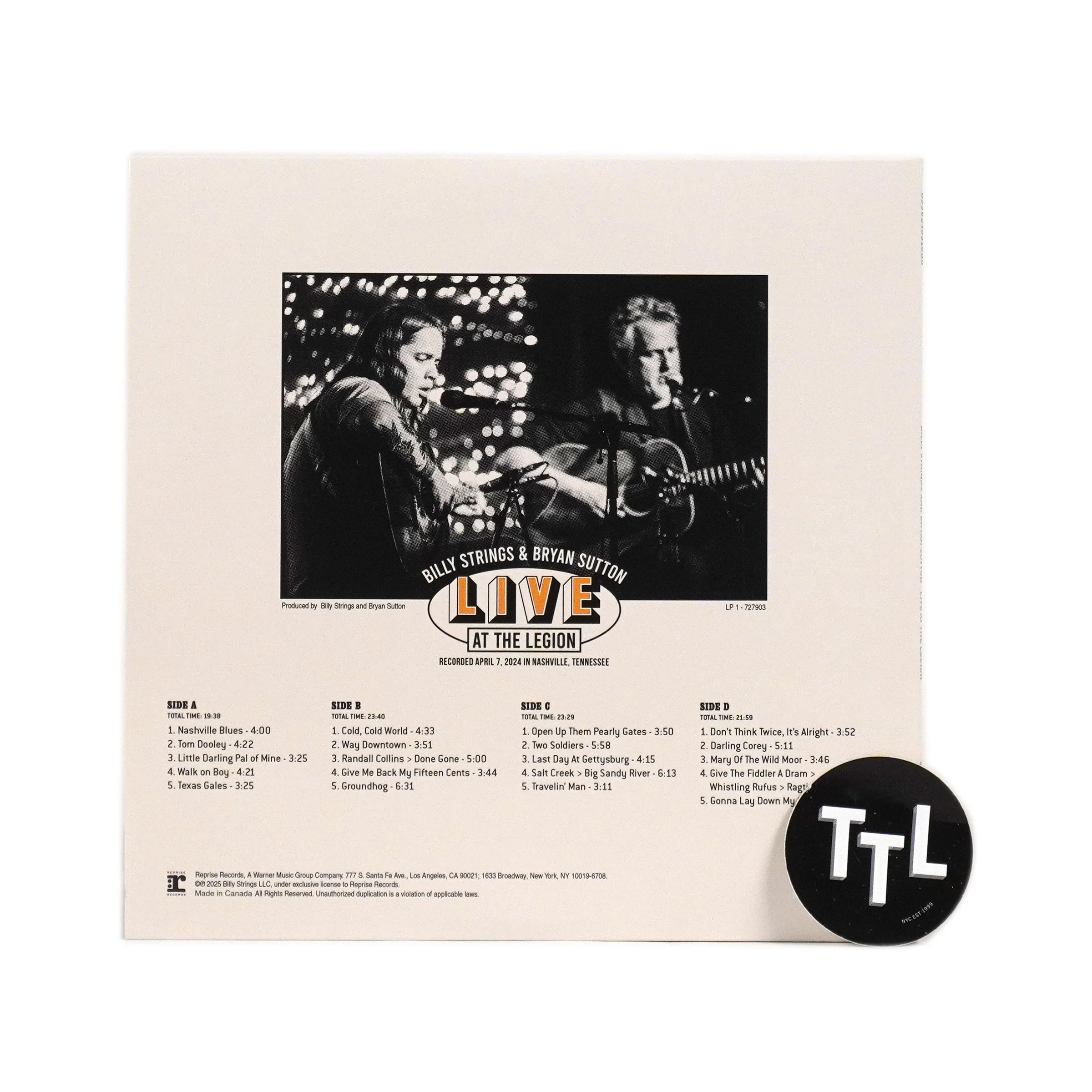 Billy Strings & Bryan Sutton: Live At The Legion (Indie Exclusive Colored Vinyl) Vinyl 2LP - Image 3