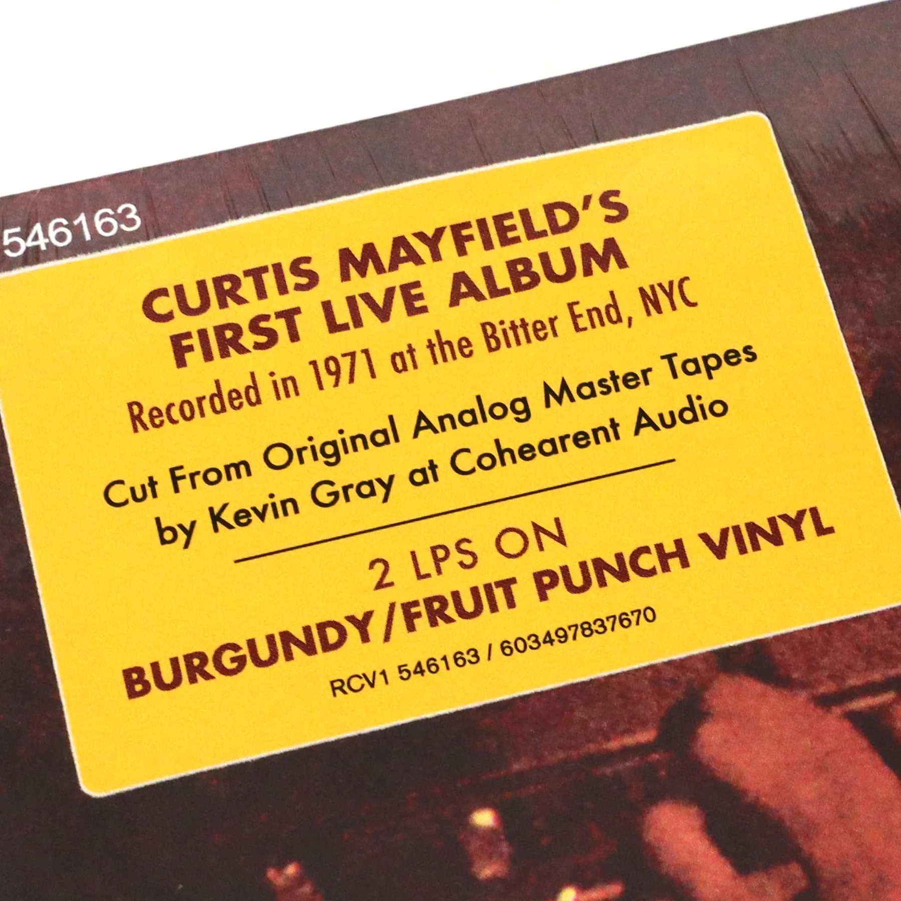 Curtis Mayfield: Live! (Colored Vinyl) Vinyl 2LP - Image 4