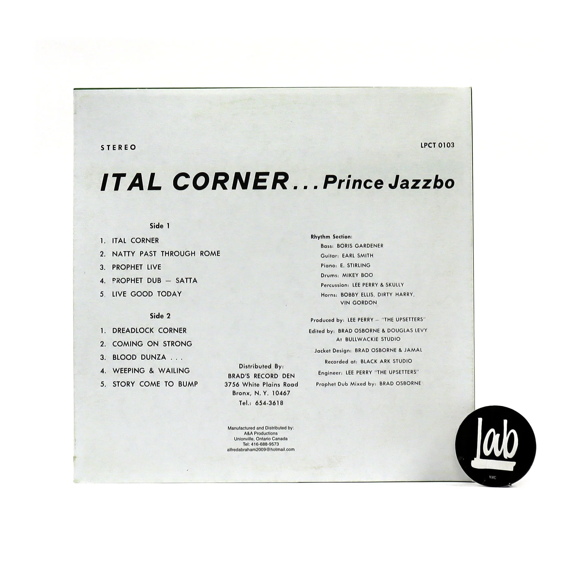 Prince Jazzbo: Ital Corner Vinyl LP - Image 3