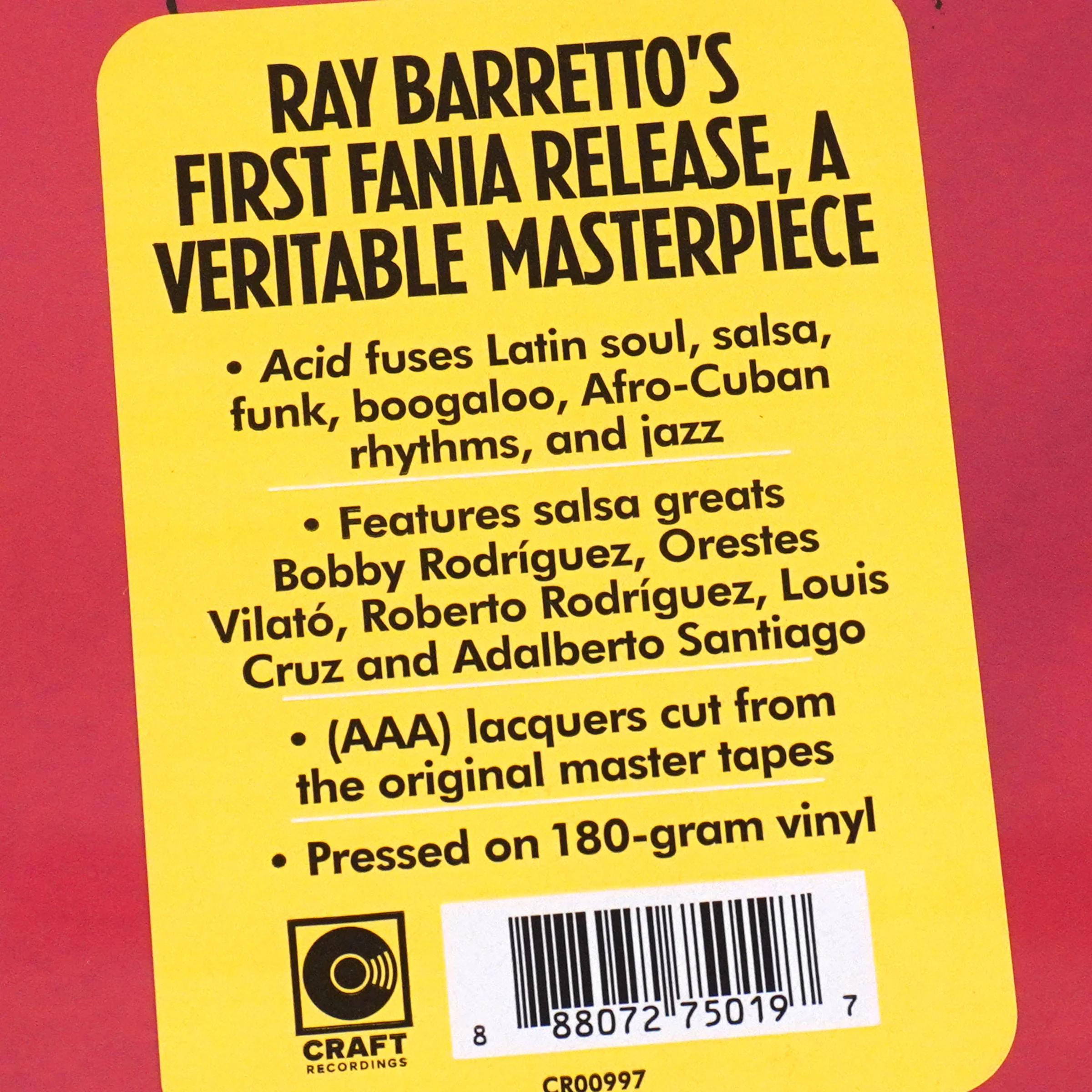 Ray Barretto: Acid (180g Mono) Vinyl LP - Image 3